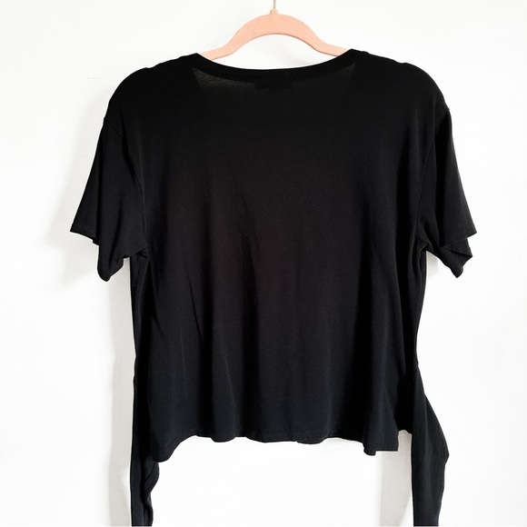 1. State Black Tie Front V Neck Tee Shirt sz XS - Picture 5 of 9